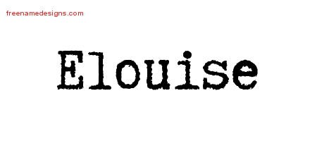 Elouise Typewriter Name Tattoo Designs