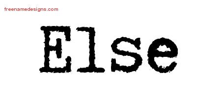Else Typewriter Name Tattoo Designs