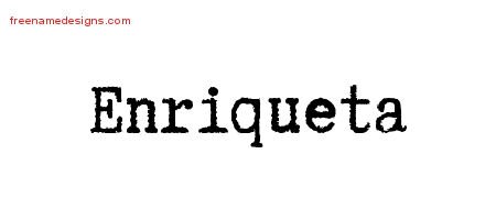 Enriqueta Typewriter Name Tattoo Designs