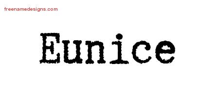 Eunice Typewriter Name Tattoo Designs