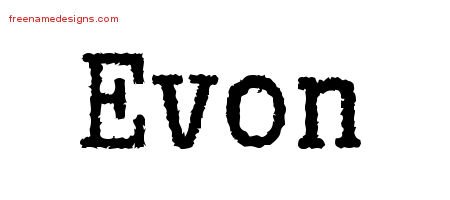 Evon Typewriter Name Tattoo Designs