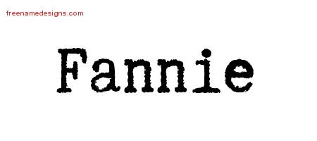 Fannie Typewriter Name Tattoo Designs