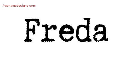 Freda Typewriter Name Tattoo Designs