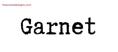 Garnet Typewriter Name Tattoo Designs