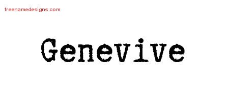 Genevive Typewriter Name Tattoo Designs