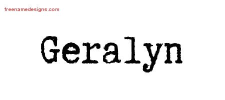 Geralyn Typewriter Name Tattoo Designs