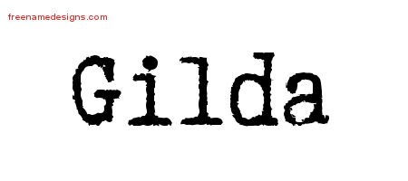 Gilda Typewriter Name Tattoo Designs
