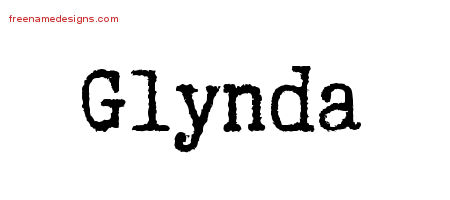 Glynda Typewriter Name Tattoo Designs