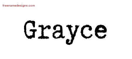 Grayce Typewriter Name Tattoo Designs