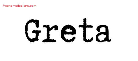 Greta Typewriter Name Tattoo Designs