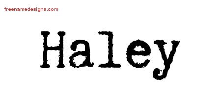 Haley Typewriter Name Tattoo Designs