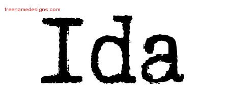 Ida Typewriter Name Tattoo Designs