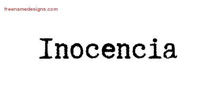 Inocencia Typewriter Name Tattoo Designs