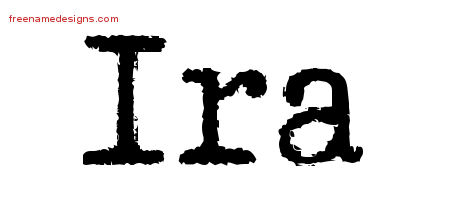 Ira Typewriter Name Tattoo Designs