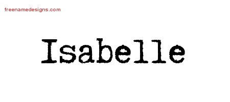 Isabelle Typewriter Name Tattoo Designs