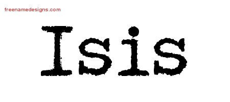 Isis Typewriter Name Tattoo Designs