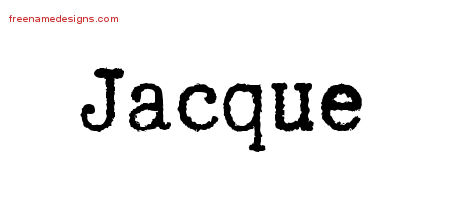 Jacque Typewriter Name Tattoo Designs