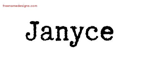 Janyce Typewriter Name Tattoo Designs