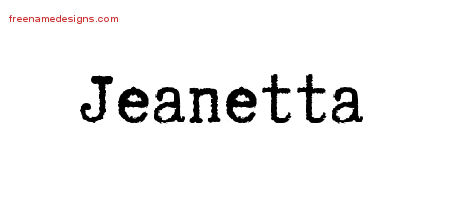 Jeanetta Typewriter Name Tattoo Designs