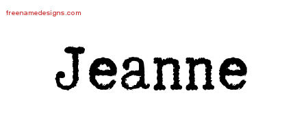 Jeanne Typewriter Name Tattoo Designs