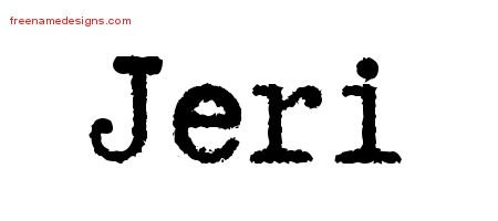 Jeri Typewriter Name Tattoo Designs