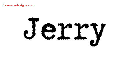 Jerry Typewriter Name Tattoo Designs
