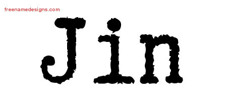 Jin Typewriter Name Tattoo Designs