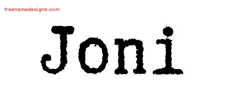 Joni Typewriter Name Tattoo Designs