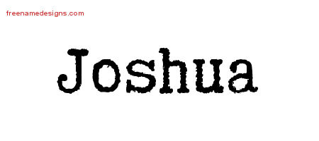 Joshua Typewriter Name Tattoo Designs