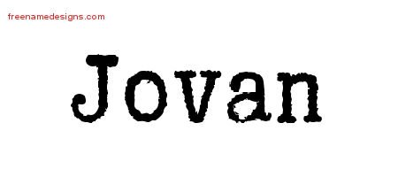 Jovan Typewriter Name Tattoo Designs