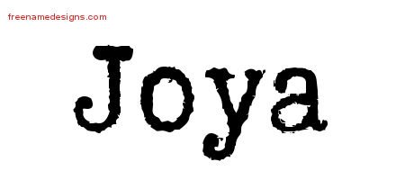 Joya Typewriter Name Tattoo Designs