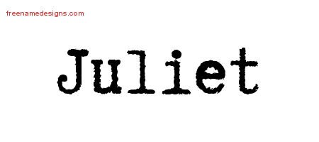 Juliet Typewriter Name Tattoo Designs