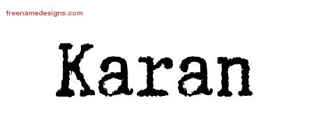 Karan Typewriter Name Tattoo Designs