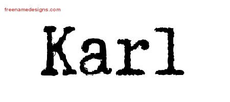 Karl Typewriter Name Tattoo Designs