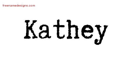 Kathey Typewriter Name Tattoo Designs