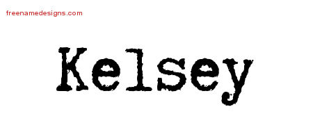 Kelsey Typewriter Name Tattoo Designs
