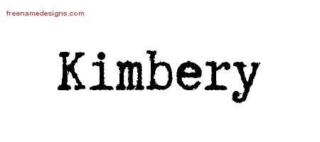 Kimbery Typewriter Name Tattoo Designs