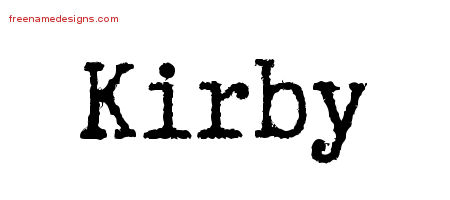 Kirby Typewriter Name Tattoo Designs
