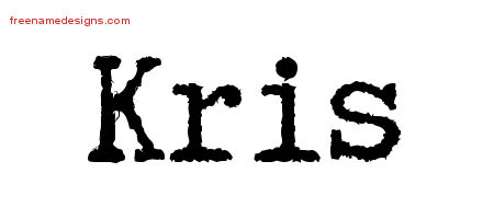 Kris Typewriter Name Tattoo Designs