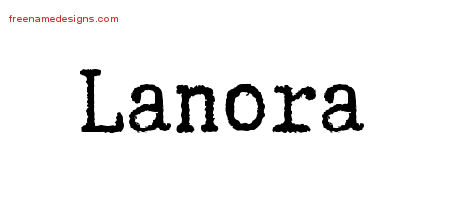 Lanora Typewriter Name Tattoo Designs