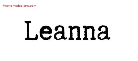 Leanna Typewriter Name Tattoo Designs