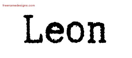 Leon Typewriter Name Tattoo Designs