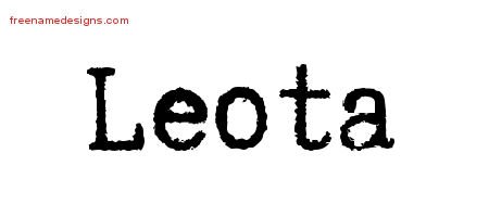 Leota Typewriter Name Tattoo Designs