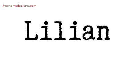 Lilian Typewriter Name Tattoo Designs