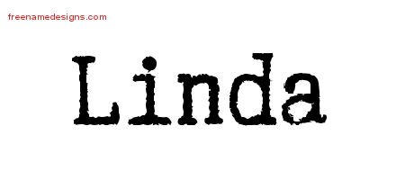 Linda Typewriter Name Tattoo Designs