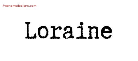 Loraine Typewriter Name Tattoo Designs