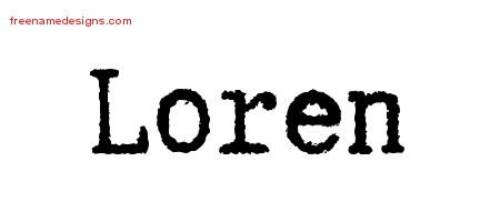 Loren Typewriter Name Tattoo Designs