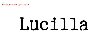 Lucilla Typewriter Name Tattoo Designs