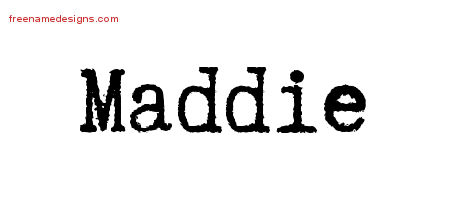 Typewriter Name Tattoo Designs Maddie Free Download - Free Name Designs
