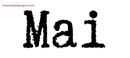 Mai Typewriter Name Tattoo Designs